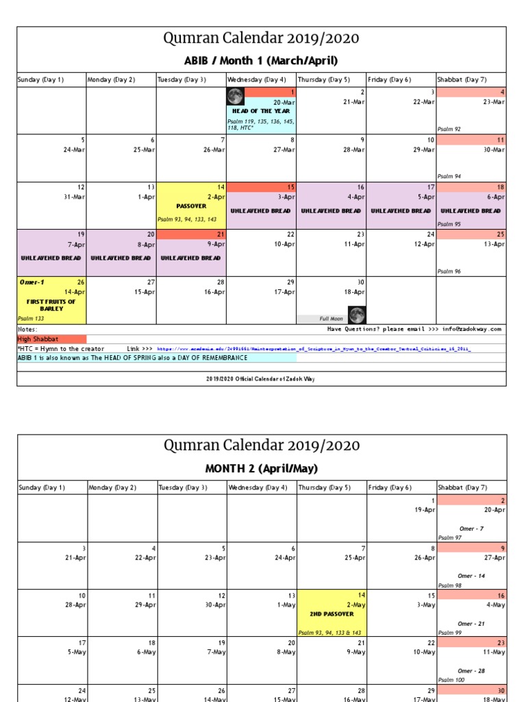 Zadok Way Official Calendar 2019-2020 - UPDATED | PDF | Rosh Hashanah