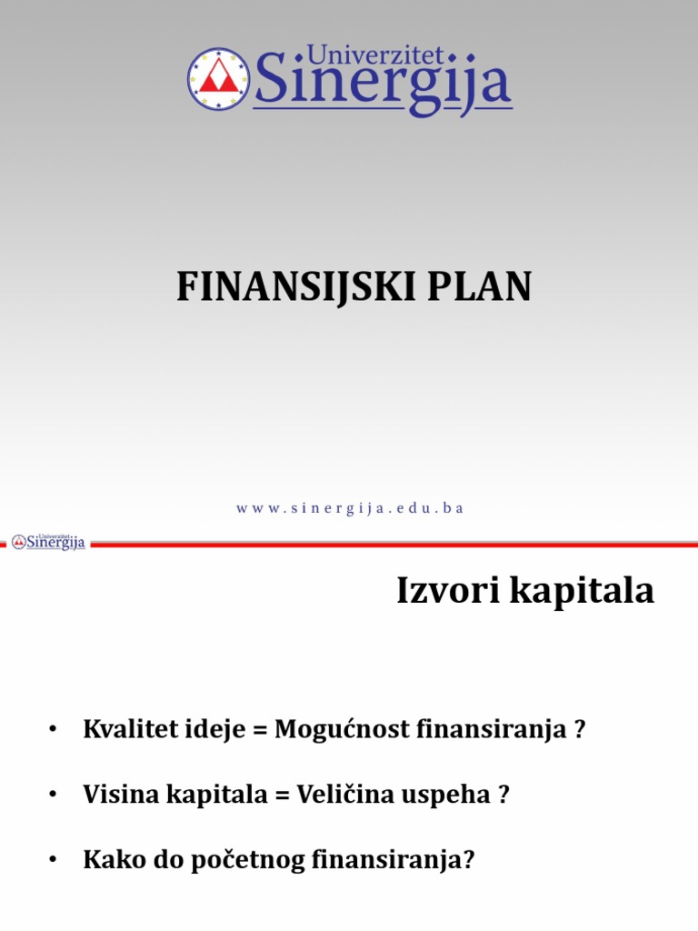 Finansijski Plan | PDF