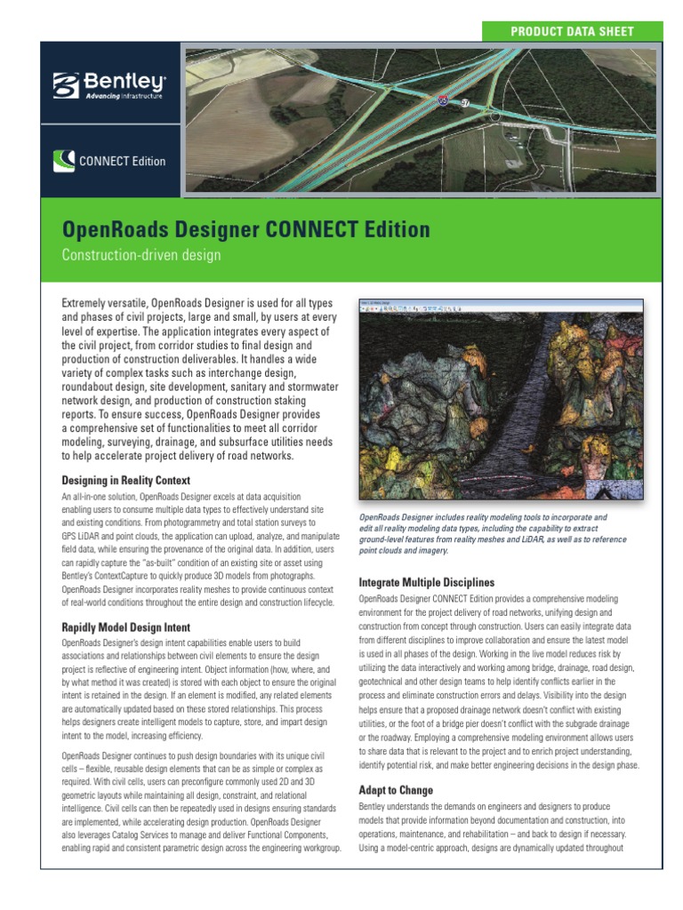 Brochure OpenRoads Designer | PDF | 3 D Modeling | 3 D Computer Graphics