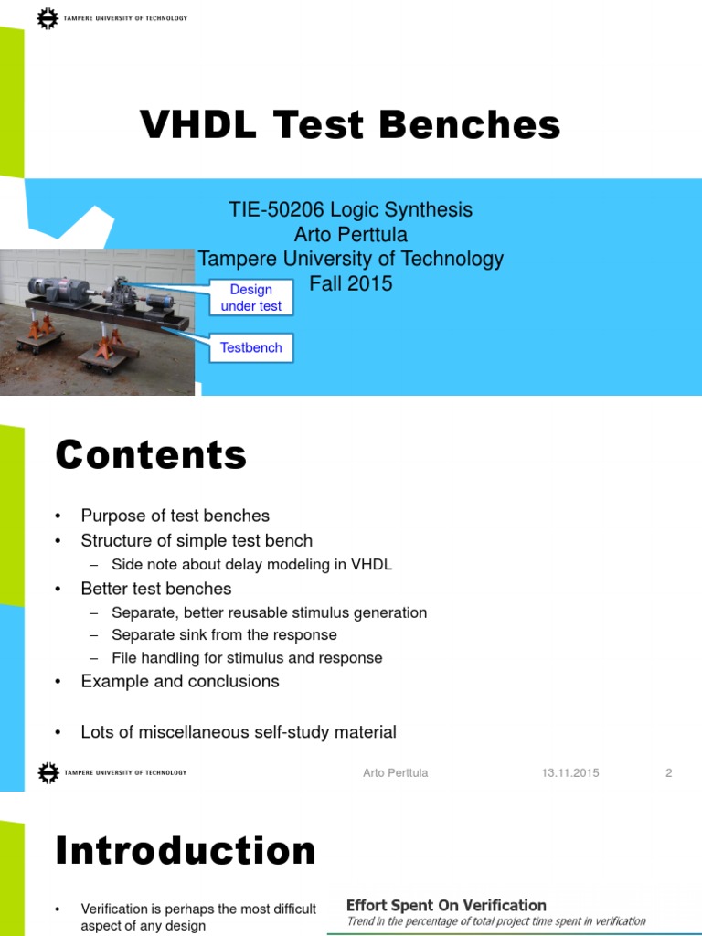 Lecture 8 - VHDL Test Benches PDF | PDF | Formal Verification | Field ...