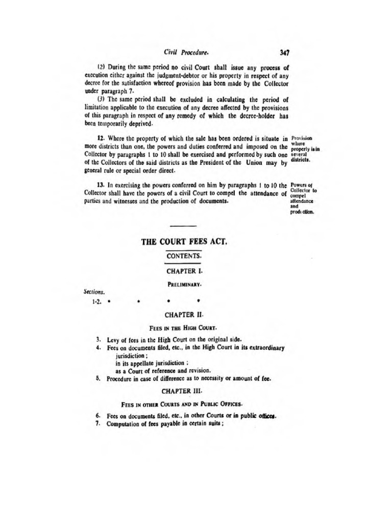 Civil Procedure: The Court Fees Act | PDF | Probate | Leasehold Estate