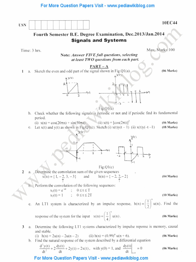 Engineering Exam: Signals & Systems | PDF | Fourier Analysis | Algorithms