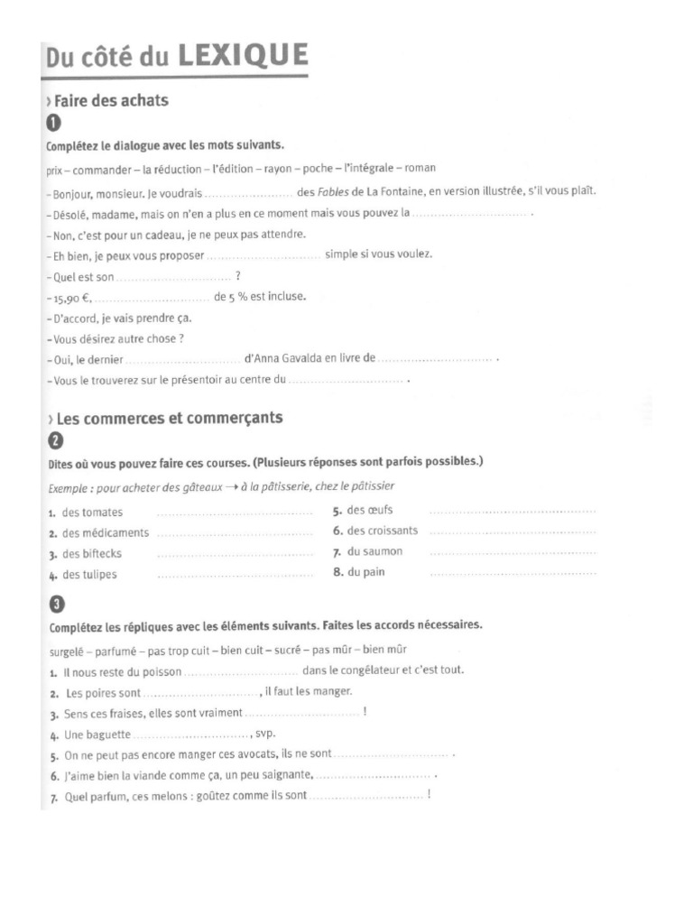 Ejercicios De Francés Pdf