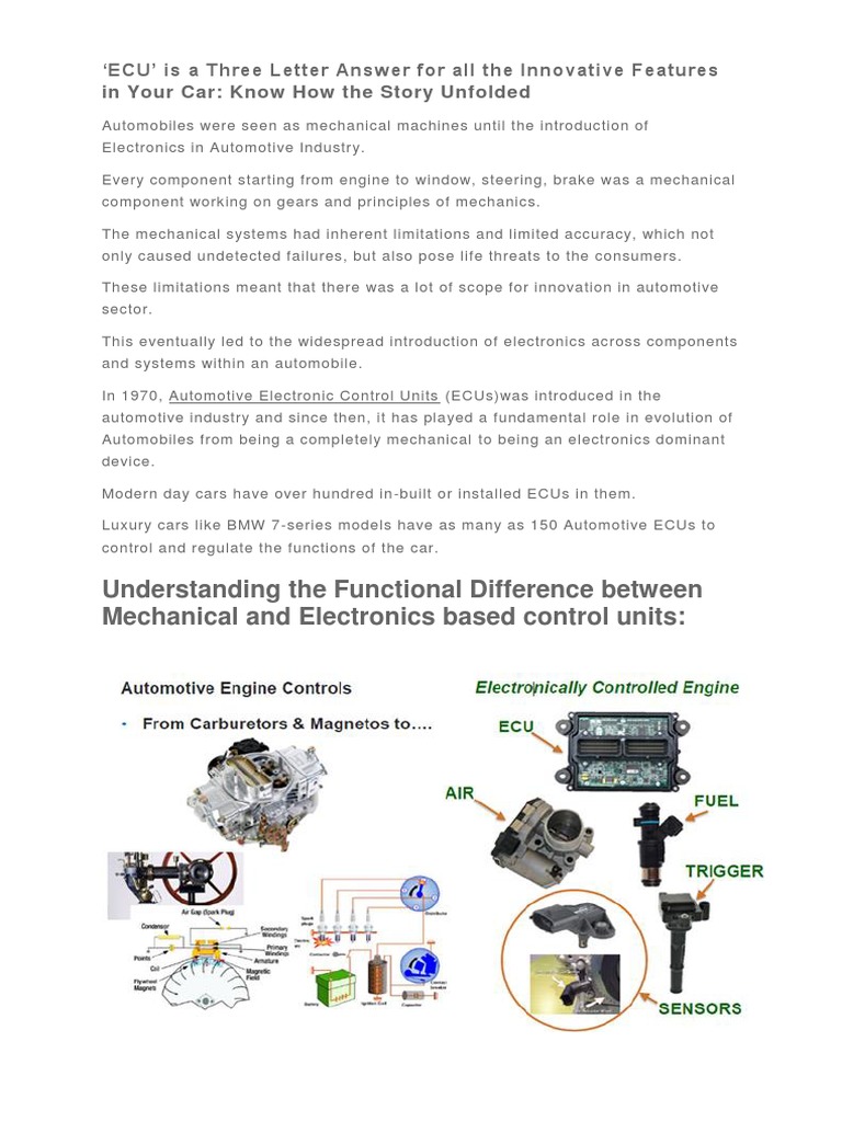 Electronic Control Unit PDF Car Motor Vehicle