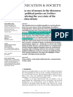 The Use of Memes in The Discourse of Political Parties On Twitter Analysing The 2015 State of The Nation Debate PDF