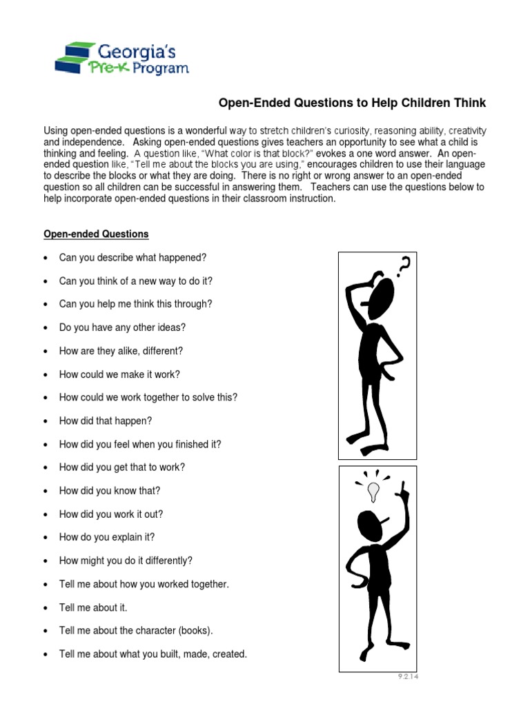 Open-Ended Questions To Help Children Think | PDF | Neuropsychological ...