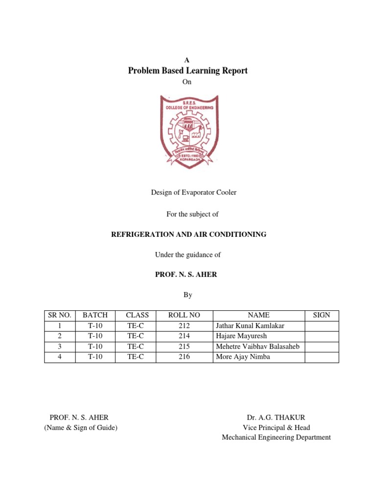 Problem Based Solving Design of Evaporator Cooler PDF Humidity
