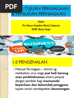 Bab 1 Tujuan Perniagaan Dan Pemilikan Perniagaan  PDF