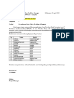 Surat Permohonan Basic Safety Training