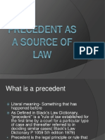 Precedent As A Source of Law