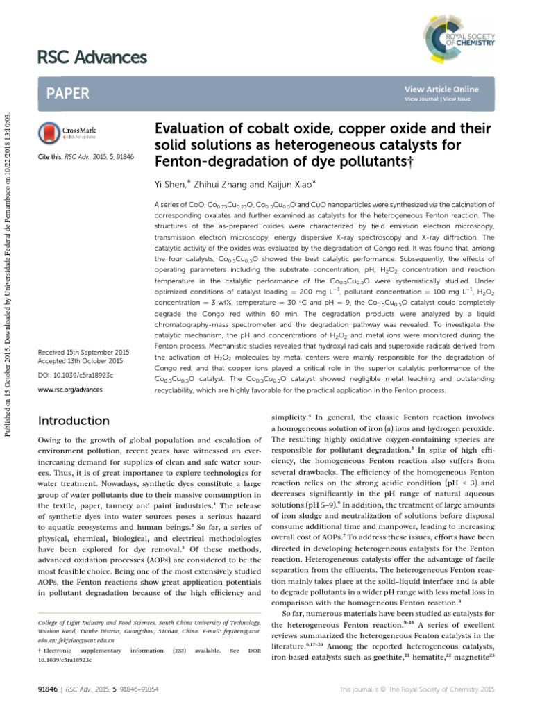 Evaluation of Cobalt Oxide, Copper Oxide and Their Solid Solutions As ...