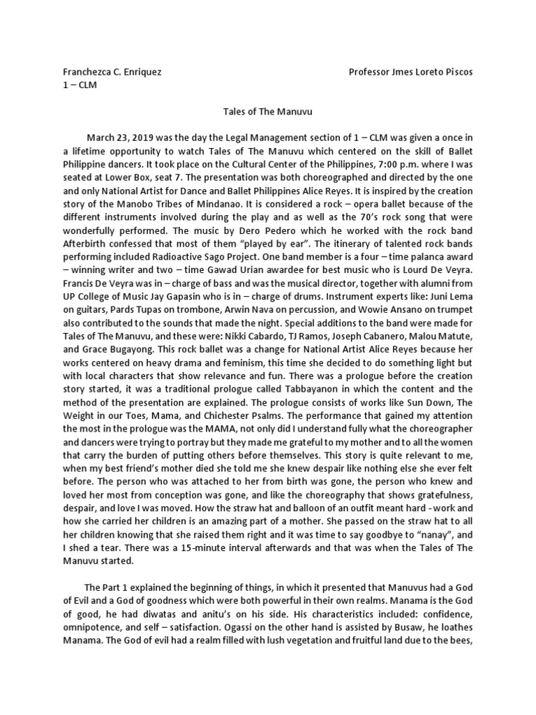 Tales of Manuvu | PDF