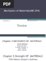 Mechanics of Materials (ME-294) : Torsion