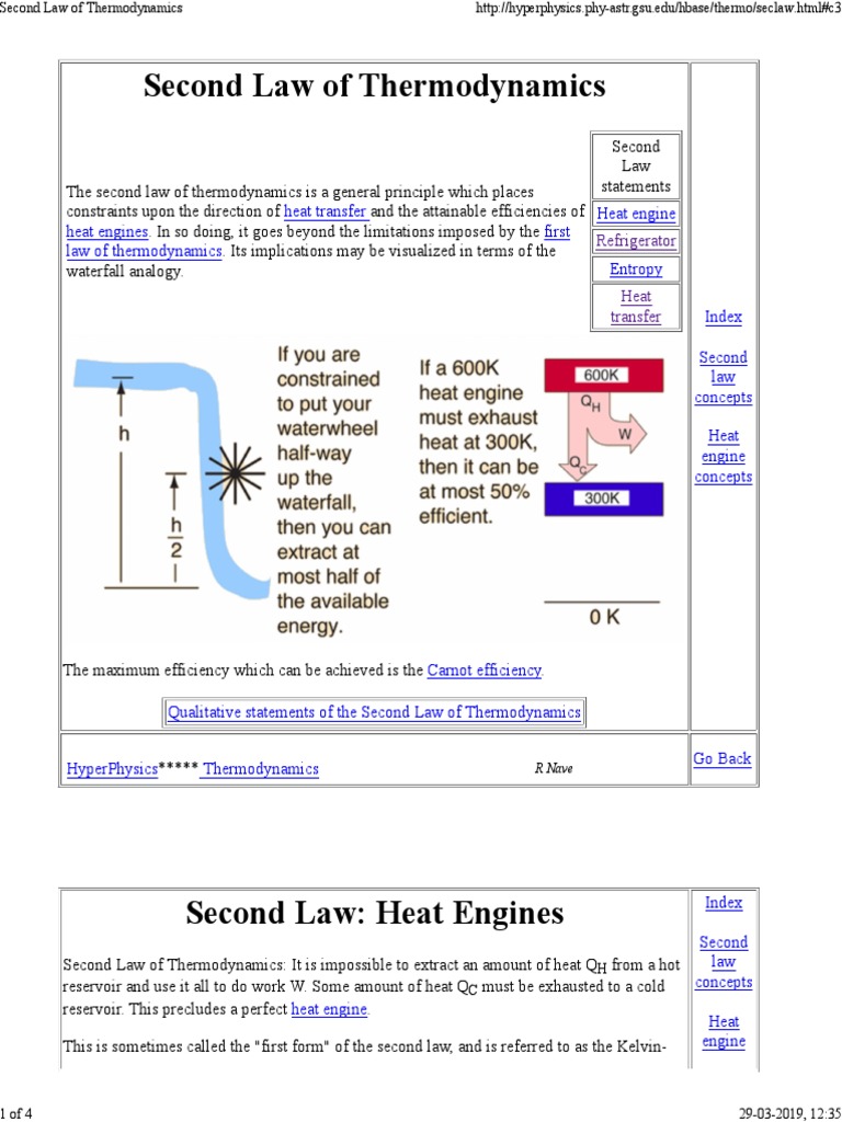 Second Law of Thermodynamics | PDF | Second Law Of Thermodynamics | Entropy