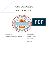 Cloud Computing Practical File: Submitted To: Submitted By: Divesh Kumar B.E. Cse 7 Sem SG-15318