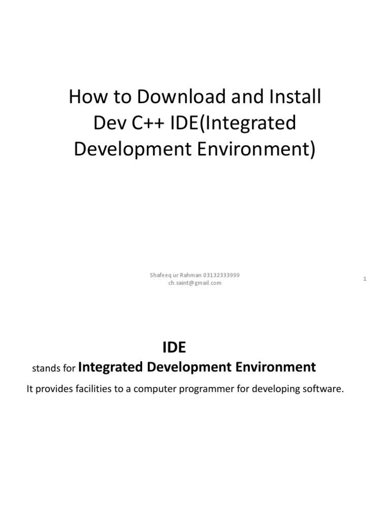 Downloading Dev C++ 5.11 Guide | PDF | Subroutine | C++