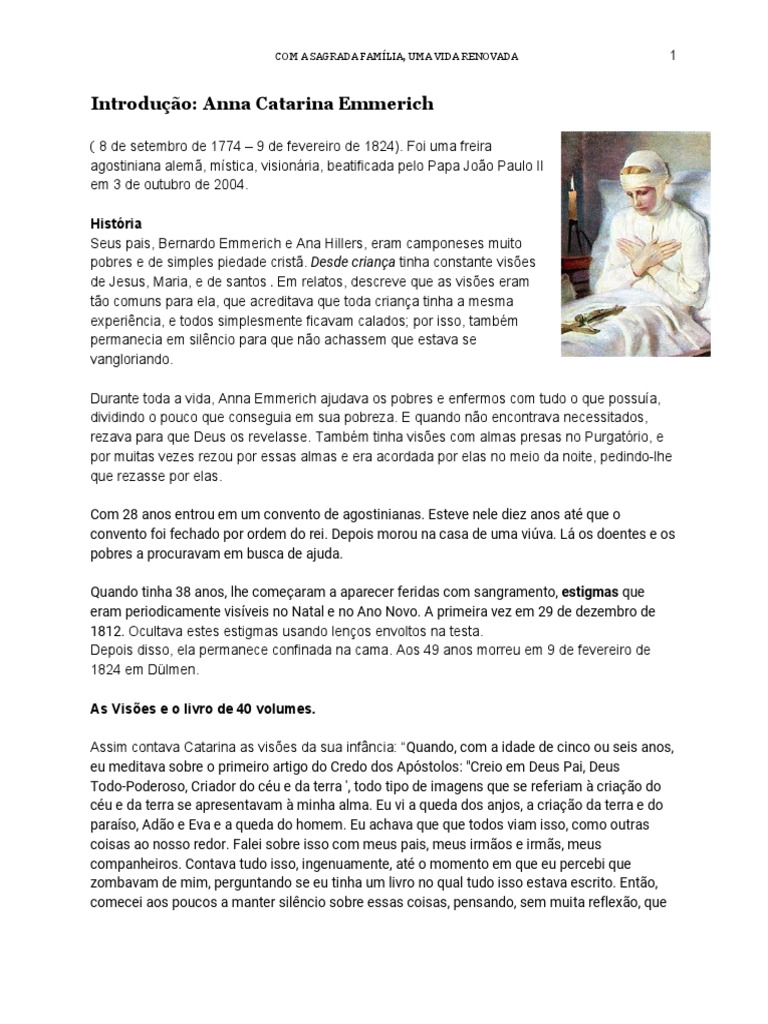 Anna Catarina Emmerich Maria, Mãe de Jesus Jesus