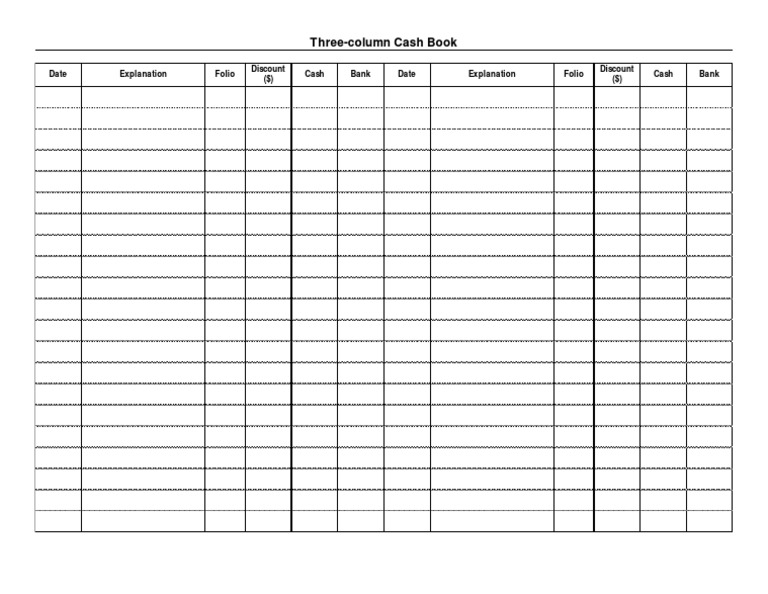 3 Column Cash Book PDF PDF