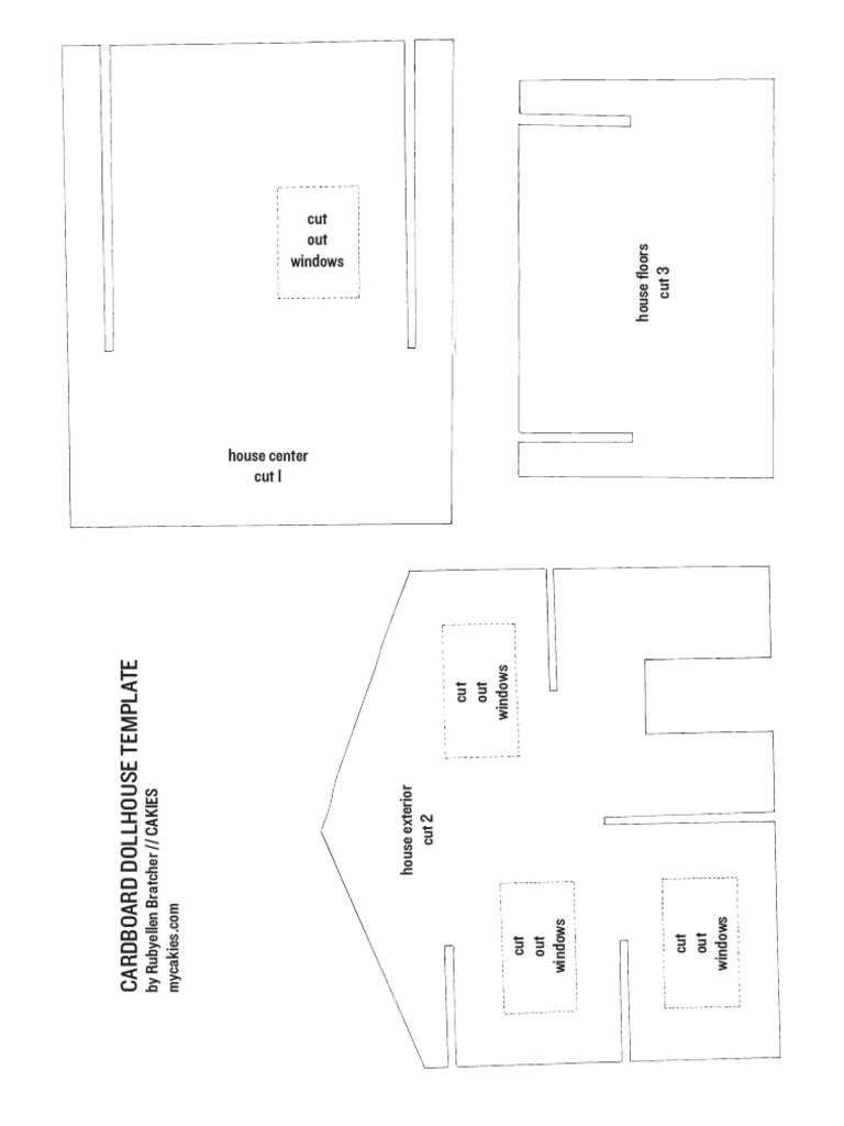 cardboard dollhouse templaterubyellen bratcher - cakies pdf