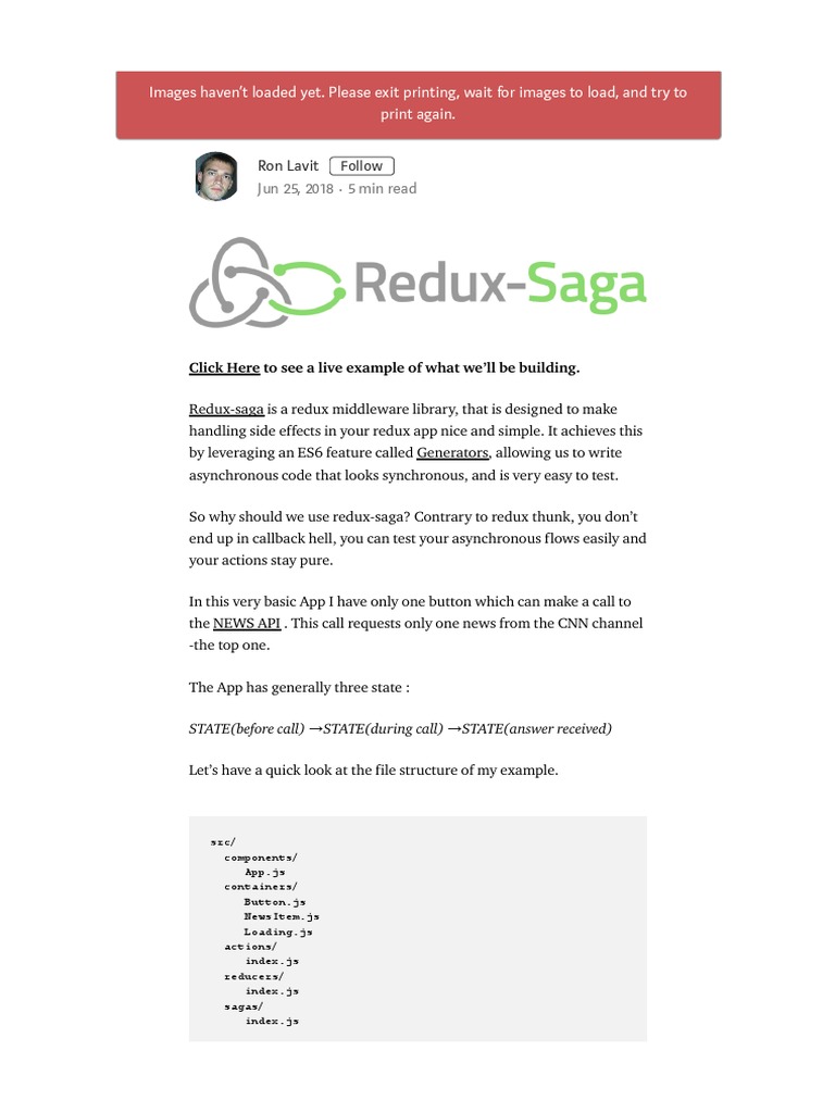 React Redux Saga Example App. - Ron Lavit | PDF | Software Development ...