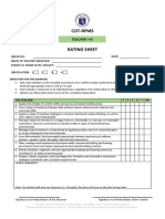 Rating Sheet Teacher I III