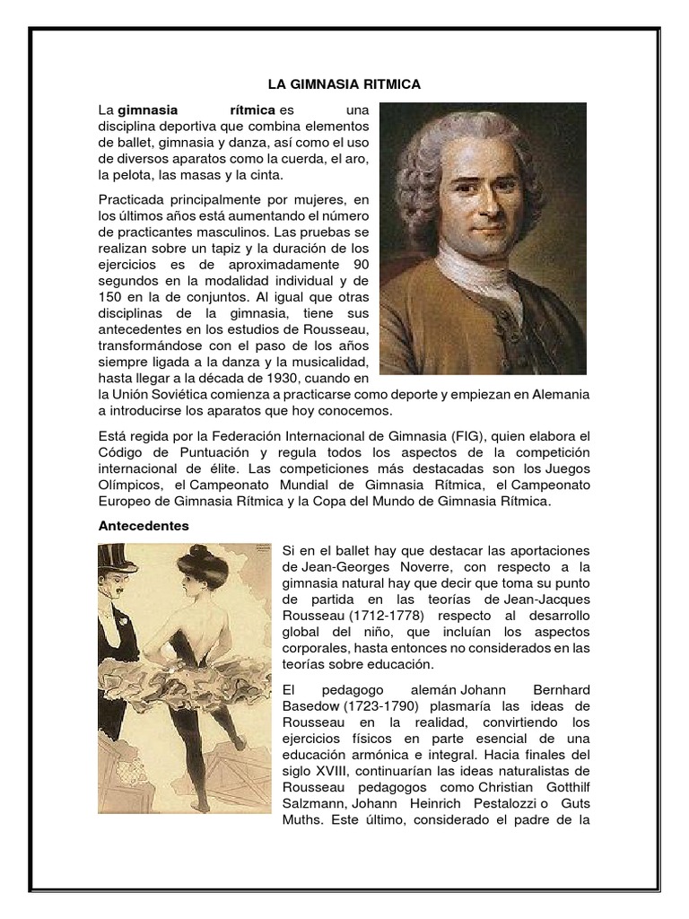 Historia de la gimnasia rítmica | PDF | Gimnasia | Deportes de interior