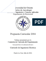 Propuesta Curricular 2004 Ingeniería Eléctrica Universidad de Oriente