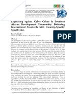 Legislating Against Cyber Crime in Southern African Development Community: Balancing International Standards With Country-Specific Specificities