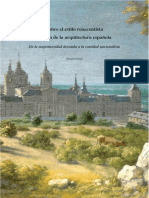 SINDE - Sobre El Estilo Renacentista y El Fin de La Arquitectura Española PDF