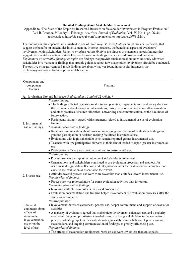 Brandon Fukunaga Appendix 2-8-14 | PDF | Stakeholder (Corporate ...