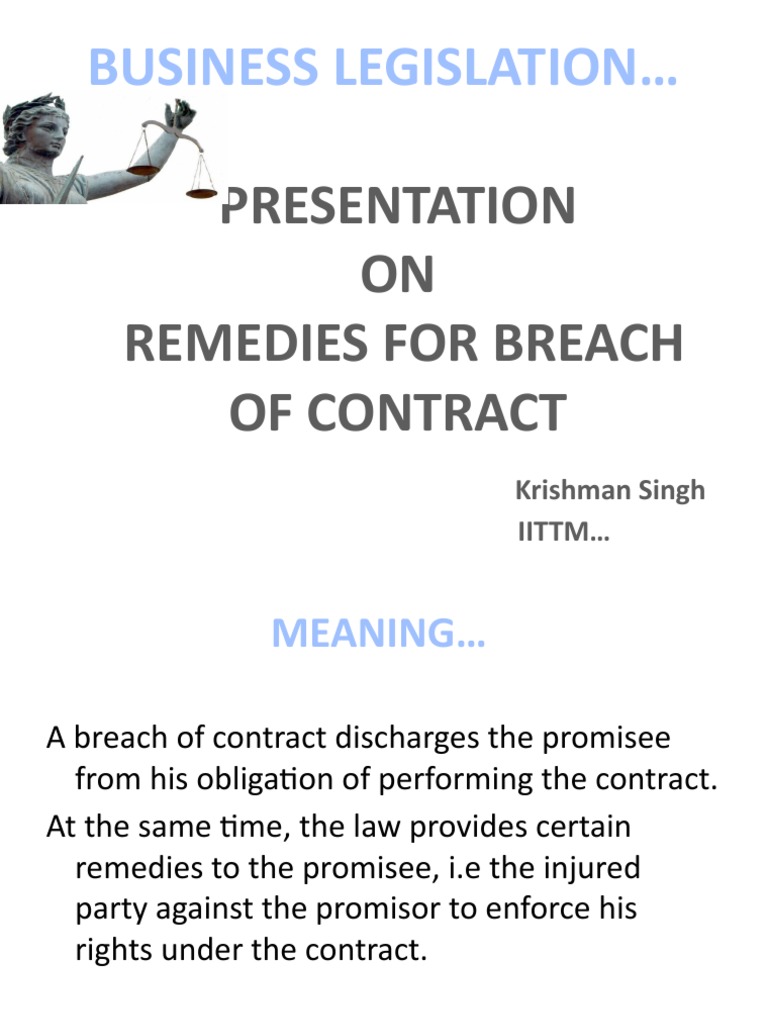 Remedies for Breach of Contract