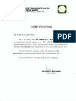 Certification: TO Has Been Employed As Project Employee of ACGI - METAPHIL DIVISION at Petron Bataan LVN Isomerization