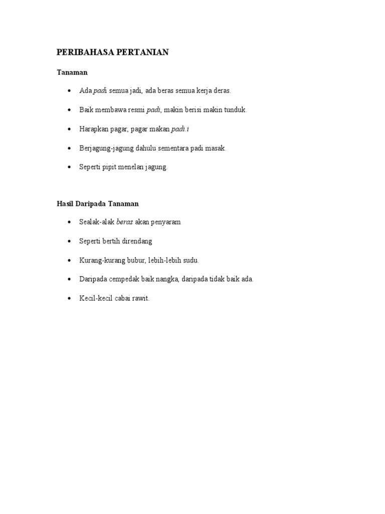 Peribahasa Pertanian Pdf