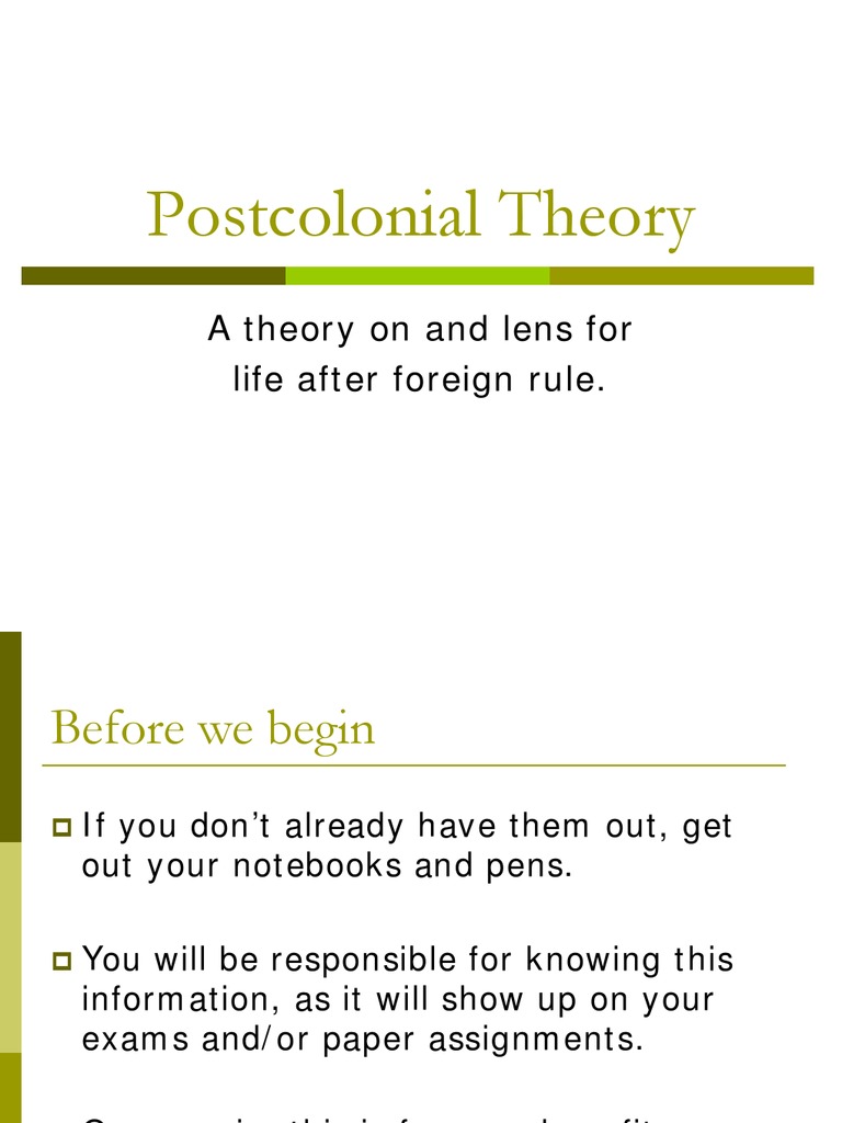 Understanding Postcolonial Theory | PDF | Postcolonialism | Colonialism