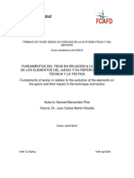 Fundamentos Del Tenis en Relacion A La Evolucion de Los Elementos Del Juego y Su Repercusion en La Técnica y La Táctica