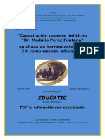 Proyecto de Capacitación Docente en El Uso de Herramientas Web 2.0 Como Recurso Educativo.