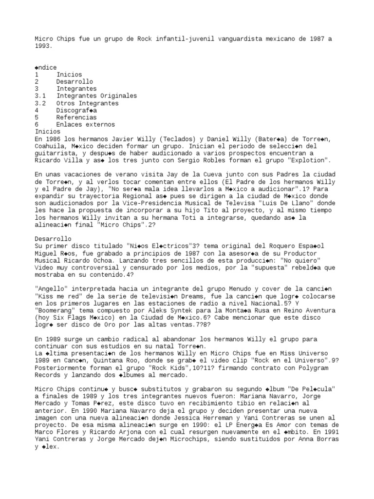 Microchips PDF Grupos de música rock Música contemporánea