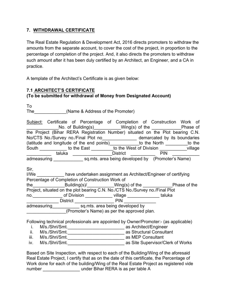 Architect Certificate | PDF | Elevator | Architect