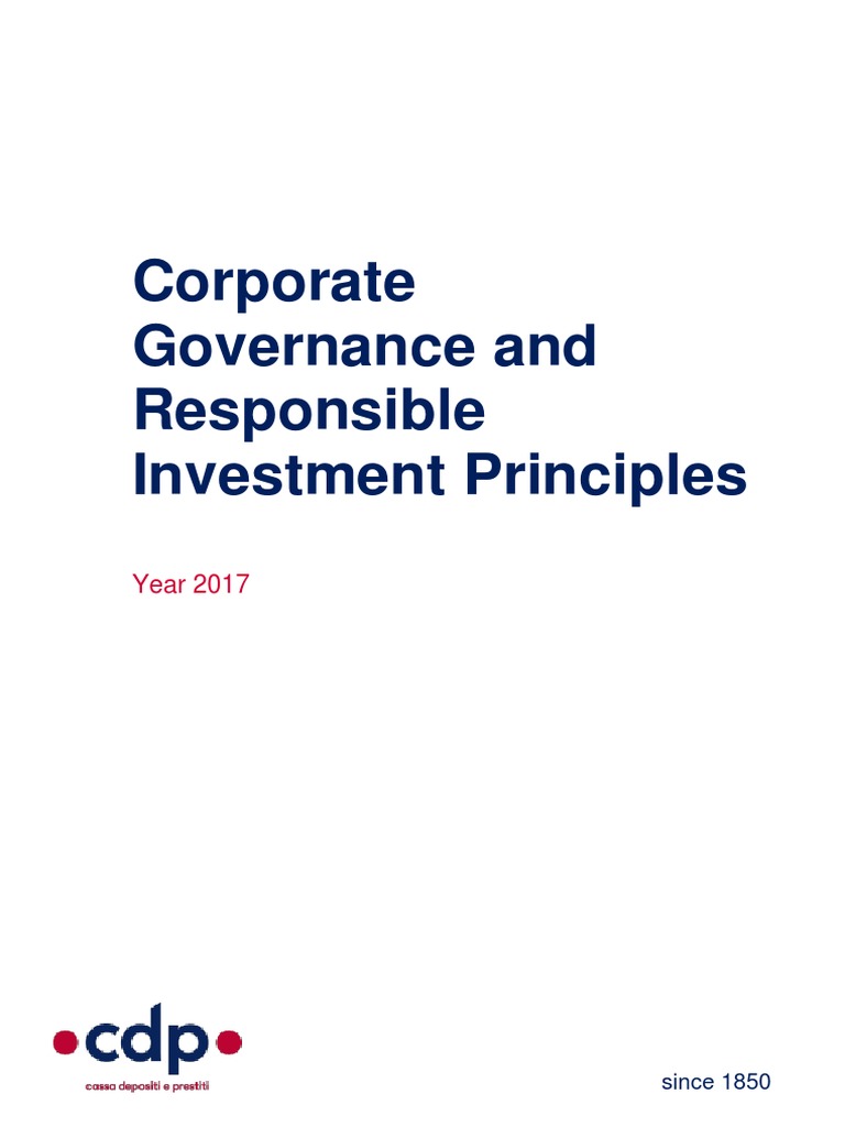 CDP Corporate Governance Principles | PDF | Board Of Directors ...