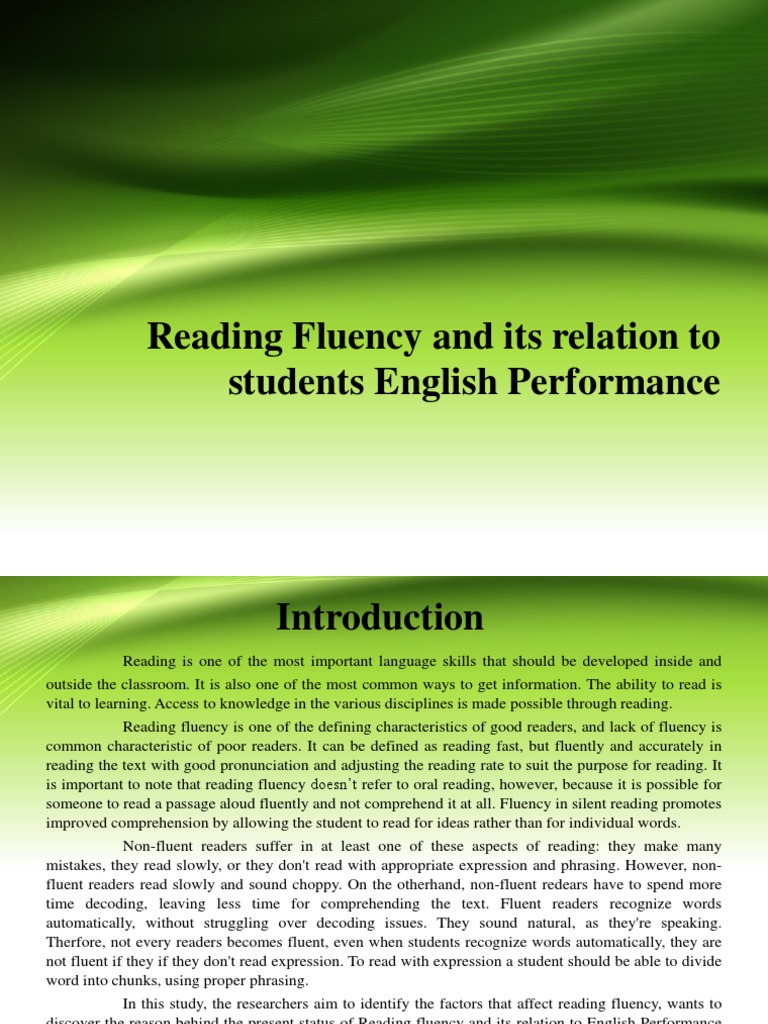 reading fluency thesis