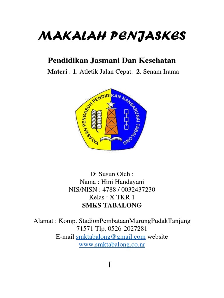 Makalah Penjaskes Pendidikan Jasmani Dan Kesehatan