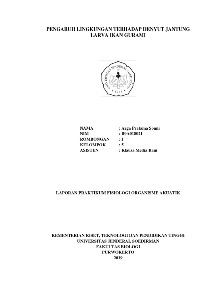 Laporan Fisiologi hewan air pengaruh lingkungan terhadap Laporan Fisiologi hewan air pengaruh lingkungan terhadap