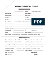 Urban Local Bodies Uttar Pradesh: Birth Registration Form