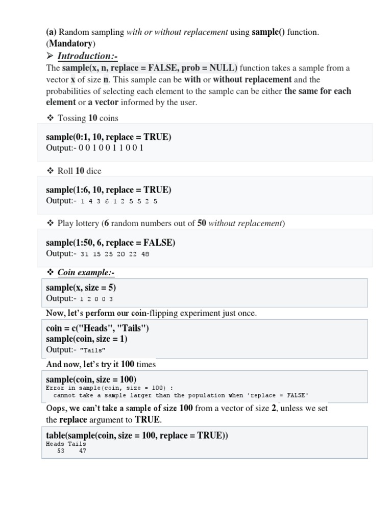 Random Sampling and Central Limit Theorem | PDF