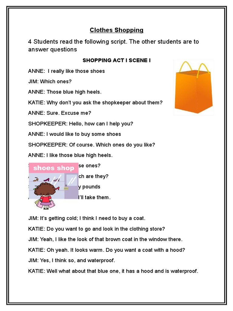 Shopping Dialogue for Students | PDF | Clothing