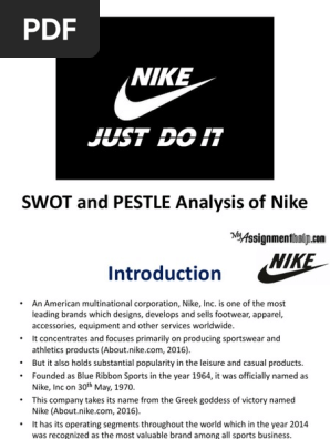 Oblea escala problema SWOT and PESTLE Analysis of Nike | PDF | Nike | Swot Analysis