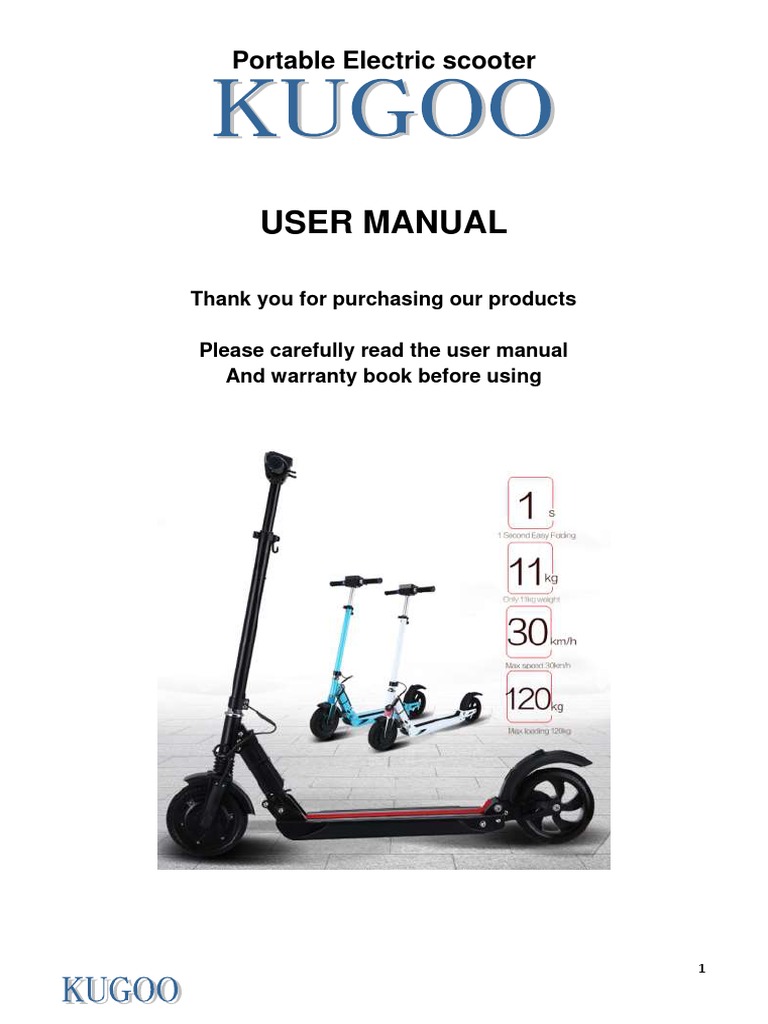 KUGOO S1 Manual - English, PDF, Battery Charger