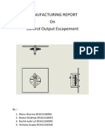 Manufacturing Report On Control Output Escapement
