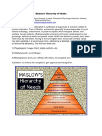 Maslow S Heirarchy of Needs PDF