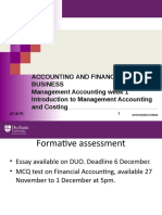 Accounting and Finance in Business Management Accounting Week 1 Introduction To Management Accounting and Costing